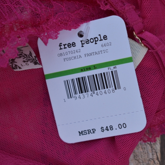 Free People Alyssa Lace Underwire Bralette Fuschia - Picture 11 of 12